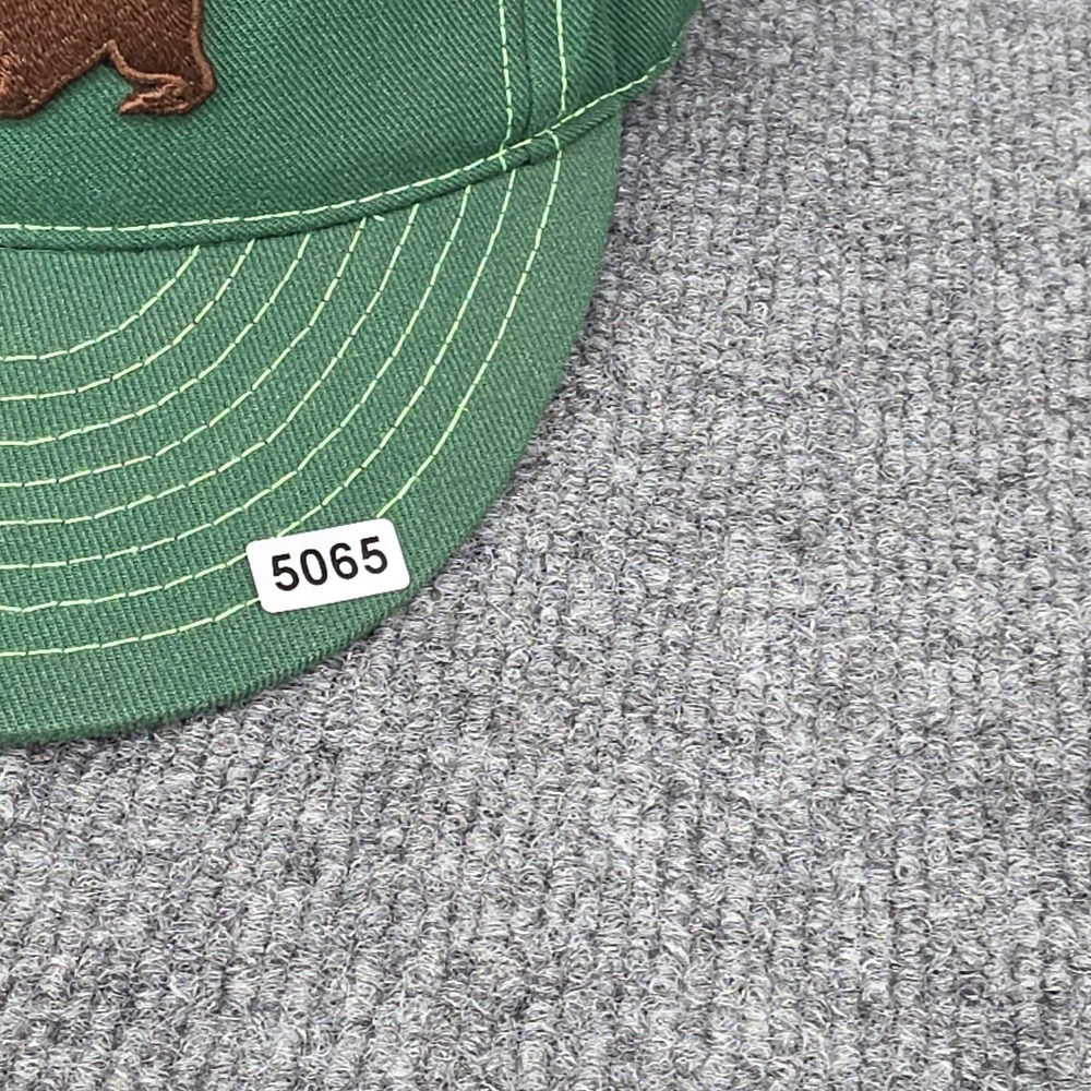 Grassroots Hat Cap Fitted 7 3/8 Green Bear Weed Leaf Baseball Satin Lined‎ Mens - Picture 10 of 10